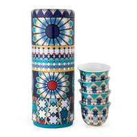 Tin box with 4 coffee cups