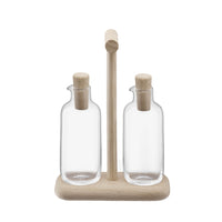 Dine Oil & Vinegar Set Oak Stand