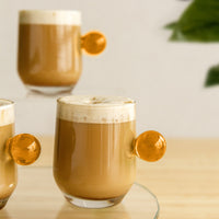 Ball Line mug with saucer set, 6pcs