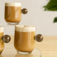 Ball Line mug with saucer set, 6pcs