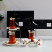 Papillon Tea & Coffee & spoons set 6pc with customized ribbon
