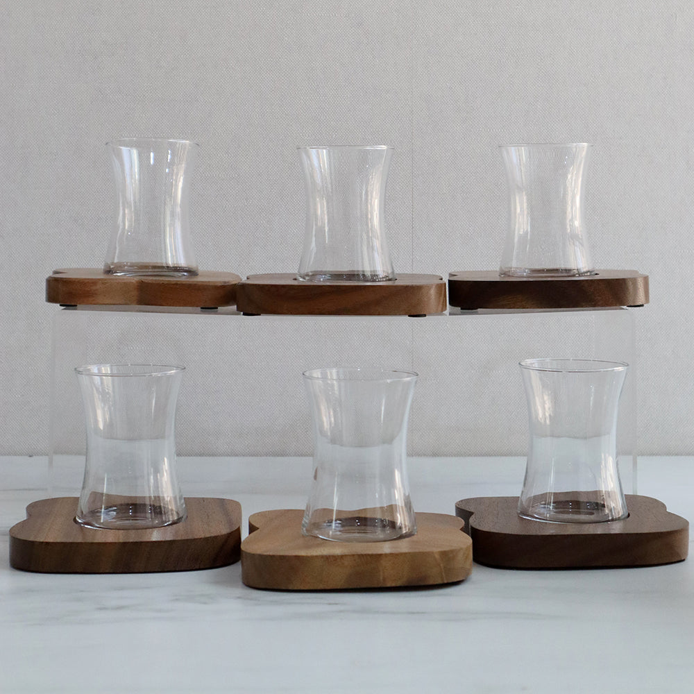 Wood Teacup & Saucer Gift Set