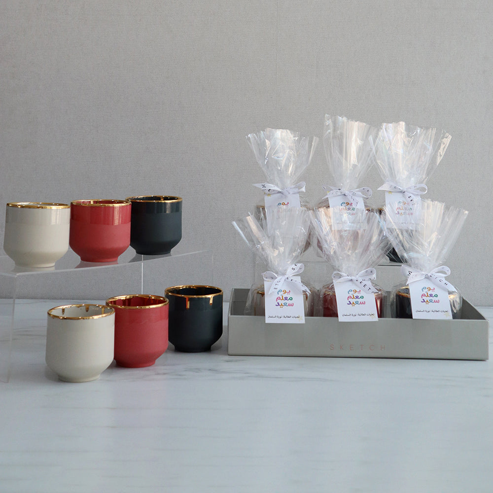 Gold Drip Porcelain Cups Gift Set
