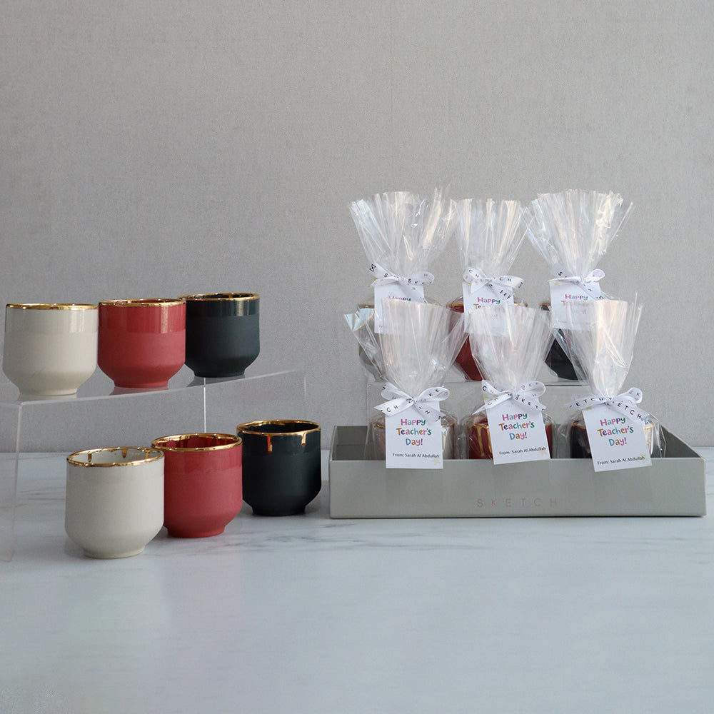 Gold Drip Porcelain Cups Gift Set