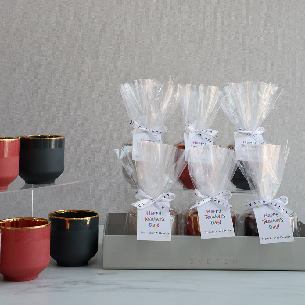 Gold Drip Porcelain Cups Gift Set
