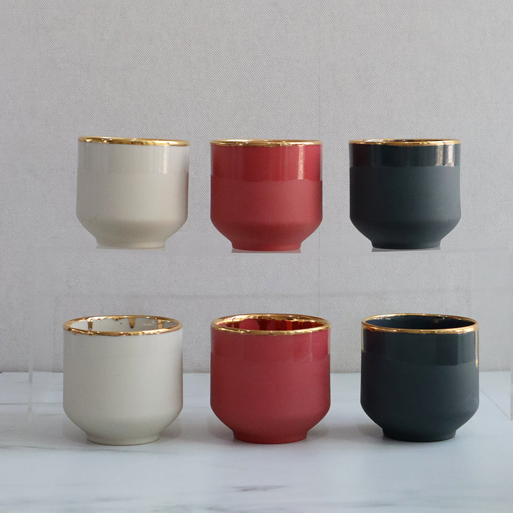 Gold Drip Porcelain Cups Gift Set