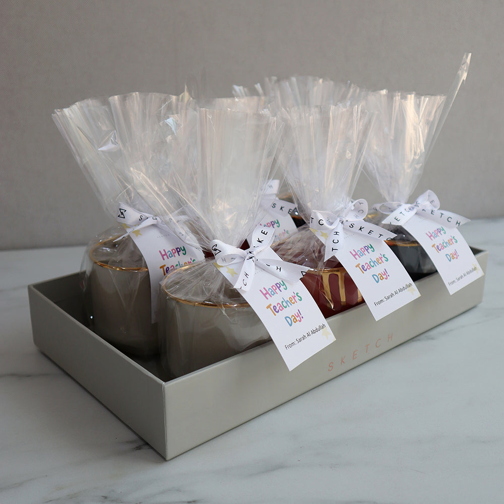 Gold Drip Porcelain Cups Gift Set