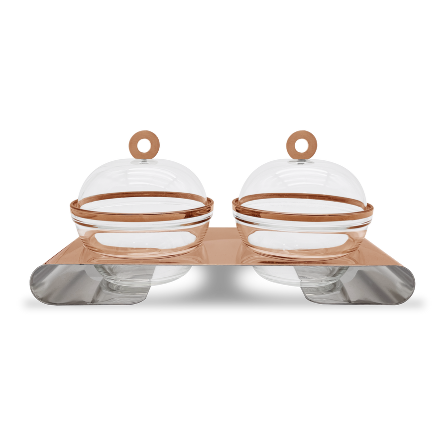 Twin dome serving set