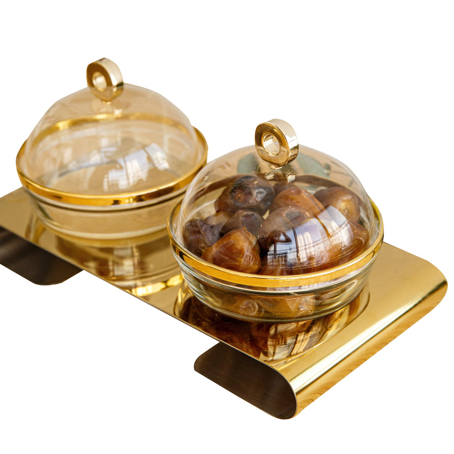 Twin dome serving set