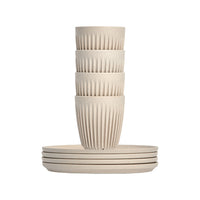 كوب بسعة 8 أونصات مع صحن كلاسيكي (4 قطع)