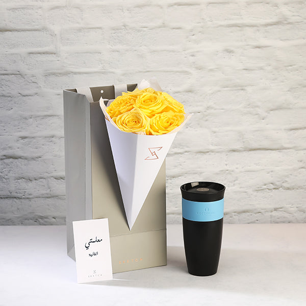 Grand Cru Mug with yellow Roses