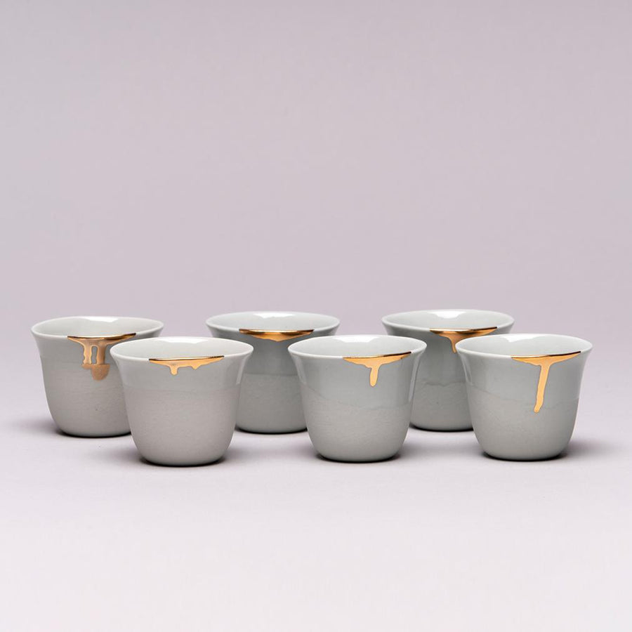 Porcelain drip tea & coffee set, 6pc