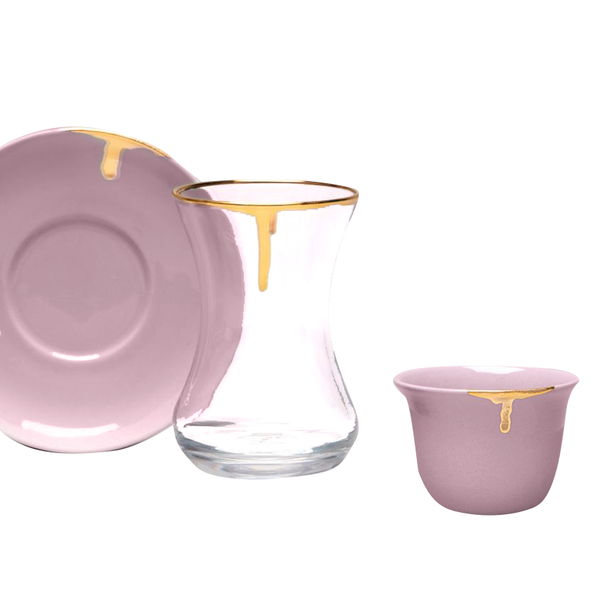 Porcelain drip tea & coffee set, 6pc