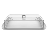 Silver Metal Tray with cover set