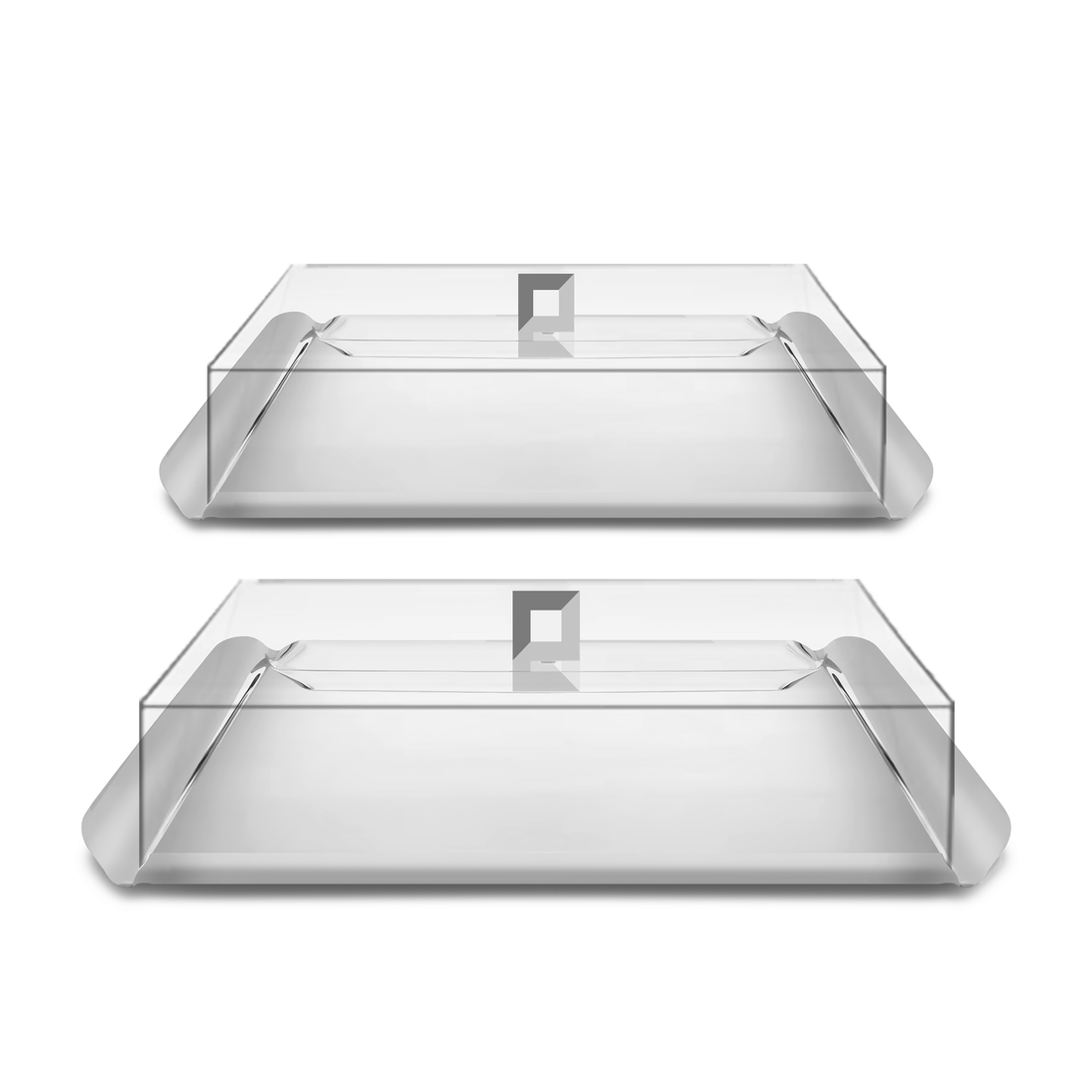 Silver Metal Tray with cover set