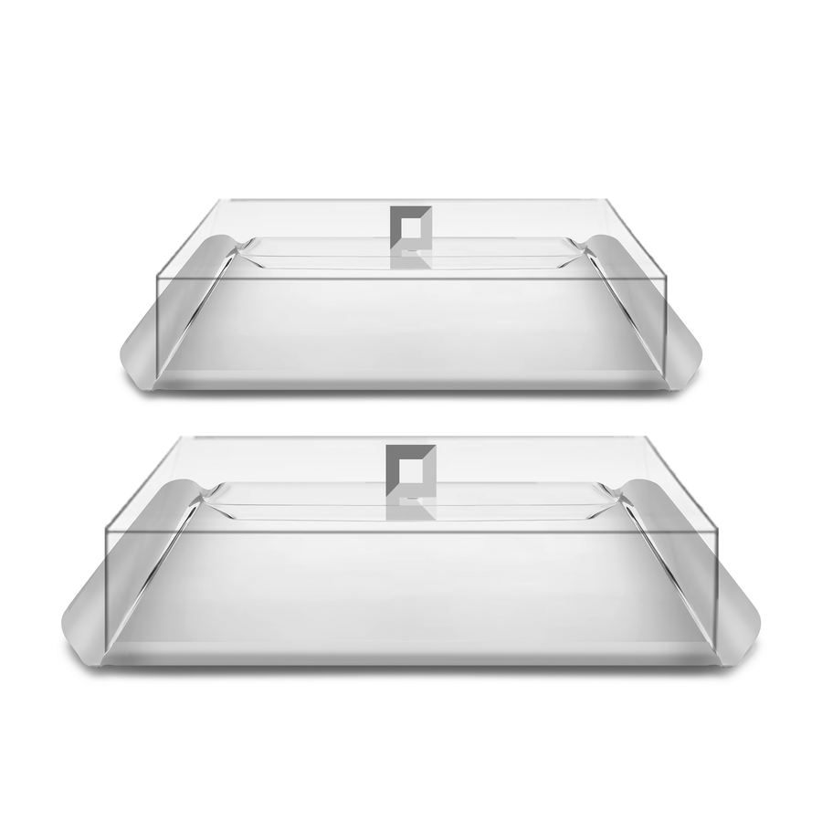 Silver Metal Tray with cover set