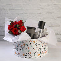 Mug & Bottle Set with Chocolate & Roses