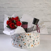 Mug & Bottle Set with Chocolate & Roses