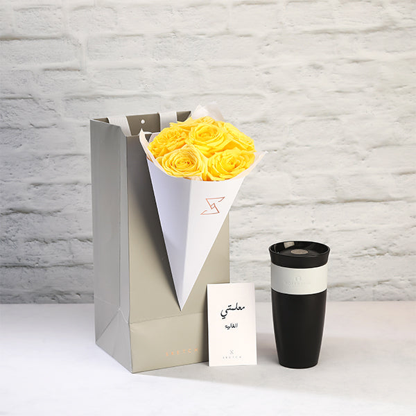 Grand Cru Mug with yellow Roses