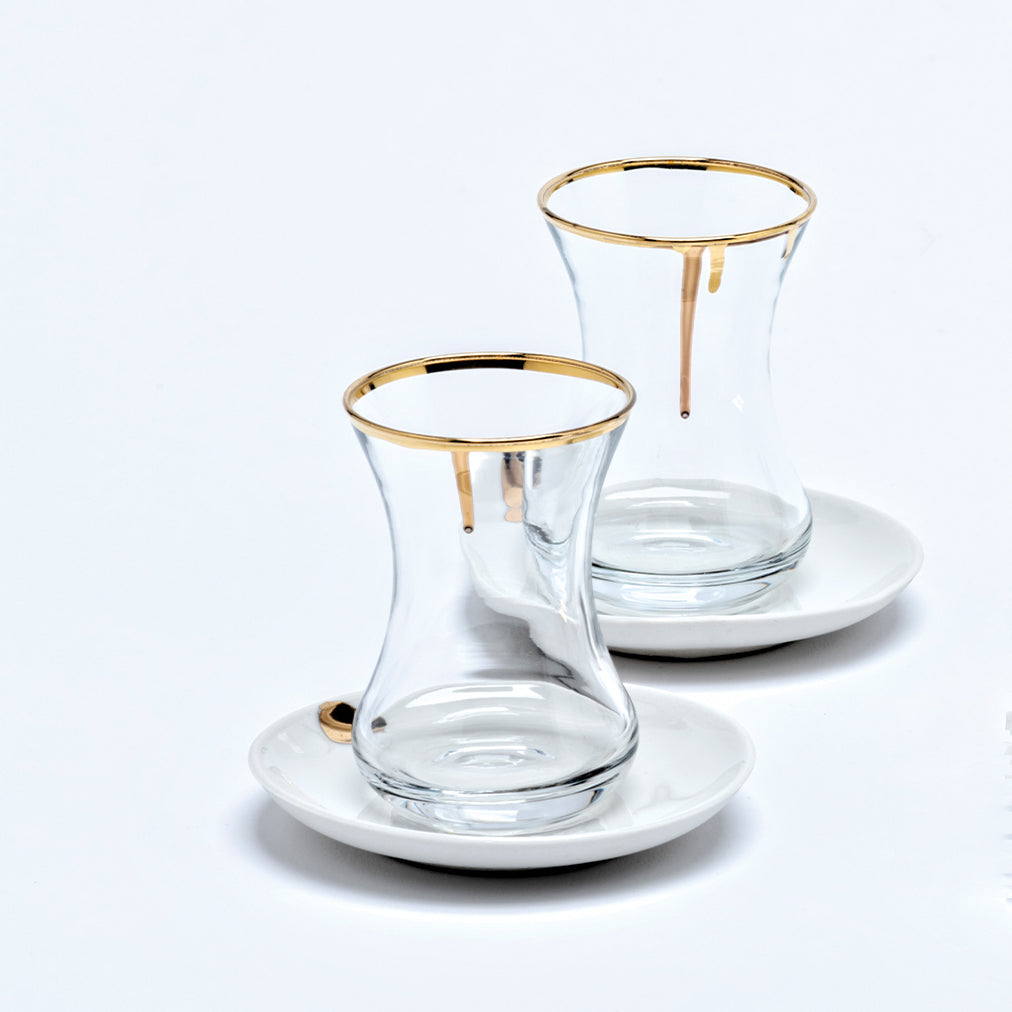 Porcelain drip tea set, 6pc