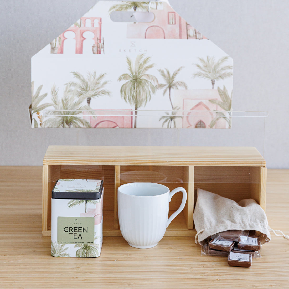 Palm Wood Tea Set