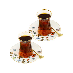 Papillon tea set with spoons, 6pcs