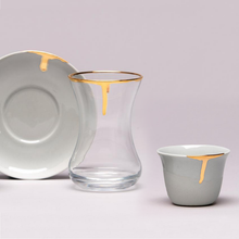 Porcelain drip tea & coffee set, 6pc