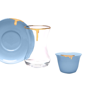 Porcelain drip tea & coffee set, 6pc