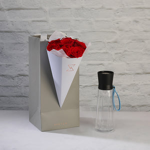 Grand Cru Bottle with Roses