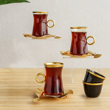 طقم شاي وقهوه مع ملاعق سيشل عدد 6