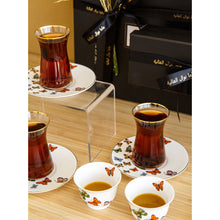 Papillon Tea & Coffee & spoons set 6pc with customized ribbon